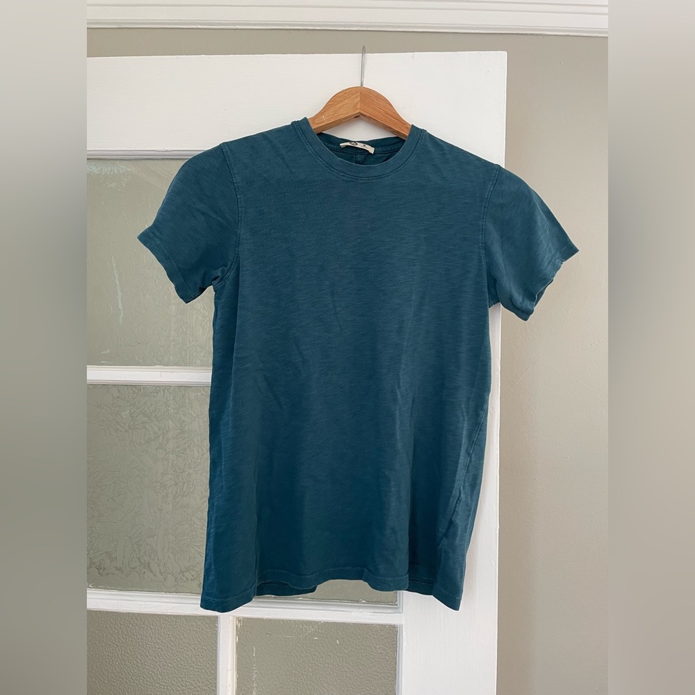 American Giant premium slub crew tee teal size small